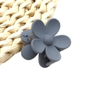 Matte dark grey large flower hair claw clip for women's ponytail hair styling - Small Flower Style / Gray