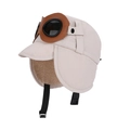 Kinder Winterfliegermütze mit Schutzbrille und warmem Fleecefutter für Jungen im Freien - Beige (Mit Schutzbrille)