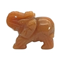 Natürliche orangefarbene Stein-Elefantenfigur mit feiner Schnitzerei und glattem Finish - Roter Aventurin
