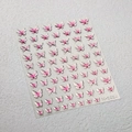 Autocollants nail art papillon dégradé rose avec bordures argentées modèle M-1016 - Style Papillon 3D Dégradé Rose Blanc (M-1016)