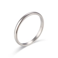 Minimalist polished stainless steel ring in silver finish for women fashion - 2mm / US 5 / Silver