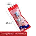 Blue elephant training chopsticks for kids in cartoon packaging, 304 stainless steel - Elephant Training Chopsticks (Cartoon Bag)