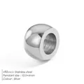Polished silver stainless steel bead charm with 10.5x6mm center hole for jewelry - Polished Cylinder Large Hole Style (XP49734) / 10.5x6mm / Steel