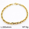 Golden titanium steel woven chain bracelet measuring 200x4mm and weighing 6g - 4mm Gold Tone (Rope Chain) / 20cm