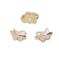 Three DIY butterfly charms with golden alloy edges and gradient pink-purple jewelry inserts - Blue Butterfly