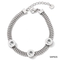 Bracciale a spiga in acciaio argento con numeri romani e zirconi incastonati - Argento Bianco Zirconia (SAP835)