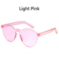 Frameless heart-shaped sunglasses in translucent light pink candy color for women - Pink