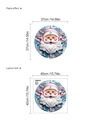 Adesivo murale Babbo Natale 3D rosa e blu con dimensioni di posa e layout dettagliate - Babbo Natale Rosa