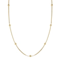 Collana in acciaio al titanio dorato con catena a serpente e sette piccole sfere d'oro - Oro