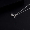 Polished 925 sterling silver necklace with letter A pendant and a sparkling zircon gem - Style A Alphabet (NS869)