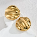 Unregelmäßige goldene Ohrstecker mit Wasserwellenstruktur im modischen Punk-Stil - Unregelmäßige Wellenstruktur Ohrstecker (E794)