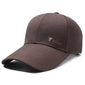 Dark brown baseball cap with long visor and Fashion F embroidery on the side - Fashion Embroidery Brown