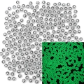 Luminous acrylic smiley face beads with green glow for DIY bracelet jewelry making - Smiley Face Glow Translucent & Black