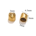 Golden 18K plated stainless steel cord end cap for DIY jewelry with 3mm hole size - 5mm Hole / Gold