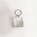 Clear square acrylic keychain with metal ring for DIY photo insertion and custom designs - Square 4x4cm