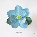 Hellblaue Stoff-Lotosblume mit Glitzer-Blütenblättern und grünen Blättern für Deko - Blau