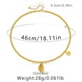Detailed view of 18K gold teardrop pendant with textured finish and lobster clasp - Textured Teardrop Pendant Chunky Chain (KN0101)
