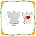 3D angel silicone mold with red heart and finished resin craft product measurements - Angel with Heart / Large