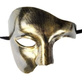 Phantom of the Opera mask with gold and silver brushed metal finish for Halloween - Antique Gold