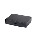 Black stackable wave-textured organizer drawer with transparent handle and flat top - Black 1-Drawer