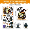 Halloween pumpkin and witch wall stickers set with 22 PVC elements for window decoration - 30*60cm / Halloween Pumpkin Set (UV24Y12567T_R)