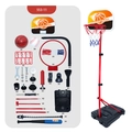 Verstelbare 4-in-1 sportset voor kinderen met basketbalring, honkbalknuppel en toebehoren - 553-11 Basketbalring 4-in-1 / Oranje