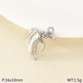 Silver hollow banana pendant with diamond-set top 16x10mm for jewelry making - Silver Peeled Banana with Rhinestones (KLJ10811-Z)