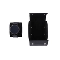 Three-slot black PU leather watch storage box with black mechanical watch and silicone strap - 1 Slot Black