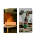 White flame aroma diffuser with 3D crackle design and a 10ml bottle of essential oil - DQ711 Square Type / With 10ml Fresh Essential Oil / White Lava Style