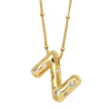 Collier élégant plaqué or 18 carats avec pendentif lettre Z serti de zircones - Lettre Z