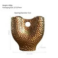 Jarrón de cerámica martillada dorada estilo francés con diseño hueco para decoración - Cerámica / Dorado Galvanizado Martillado - Pequeño
