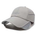 Gorra de sol gris claro de secado rápido con paneles de malla transpirable y bordado - Gris claro