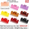 Lot de pinces à cheveux en résine en 9 couleurs, dimensions de 6.0x3.5x3.5CM par pièce - 6cm 7-Dents Couleurs Solidement Mélangées