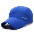 Berretto sportivo blu reale ad asciugatura rapida con logo SPORTS e tessuto traspirante - Regolabile / Blu Reale