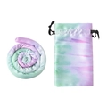 Pink and purple tie-dye storage pouch and matching flexible hair tie for dreadlocks - Hair Tie & Bag Set / Tie Dye Purple