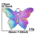 Tabla de tallas del colgante de mariposa arcoíris con medidas detalladas en milímetros - Colgante / Arcoíris