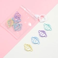 Planet-shaped colorful metal paper clips in pastel colors with clear slide lock bag - Planet (10Pcs/Pack)