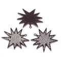 Star-shaped copper micro-pave pendants in gunblack finish with white cubic zirconia - K49-A Gun Black Star 1Pc