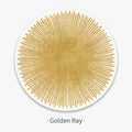 Round golden sunburst pattern rug with radial lines for modern home decor - Diameter 160CM / Round Golden Glow