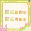 Unghie finte adesive per bambini con simpatici motivi di coniglietti e fiori colorati - Stile Coniglio Verde Fresco (RTJ001)