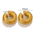 Golden twisted croissant hoop earrings, 30mm diameter, stainless steel vintage style - 1 Piece / Gold-Twisted