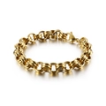 Pulsera de cadena O dorada pulida para hombre con estilo punk hip-hop minimalista - Dorado