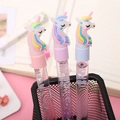 Cute unicorn liquid quicksand gel pens in pink purple and blue for school and office - Blush Unicorn Series