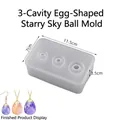 3-cavity egg-shaped resin silicone mold with starry pendants for DIY jewelry crafts - 3-Hole Egg Shape Sphere