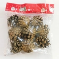 Set de piñas de Navidad naturales con cordones dorados en pack de 6-9 piezas colgantes - 4.5cm/78g / Piñas color natural Juego de 9