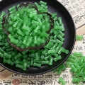 Pale green bamboo-shaped faux jade glass tube beads for DIY jewelry making - Apple Green (Solid 6x12mm)