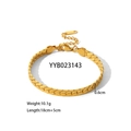 Golden square herringbone chain necklace with lobster clasp and adjustable extension link - Snake Chain Bracelet (YYB023143) / Gold