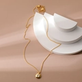 18K gold plated necklace with a clear zircon birthstone pendant on a fine chain link - April White Clear Zirconia