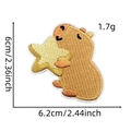 Cute Capybara embroidered patch with yellow star for kids clothing and accessories - Animal Patch 8# (Star)