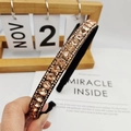 Baroque thin headband with sparkling champagne crystals and black frame detail - Champagne Rhinestone